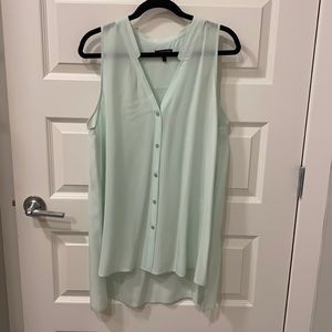 Eileen Fisher mint green hi-low sleeveless tunic